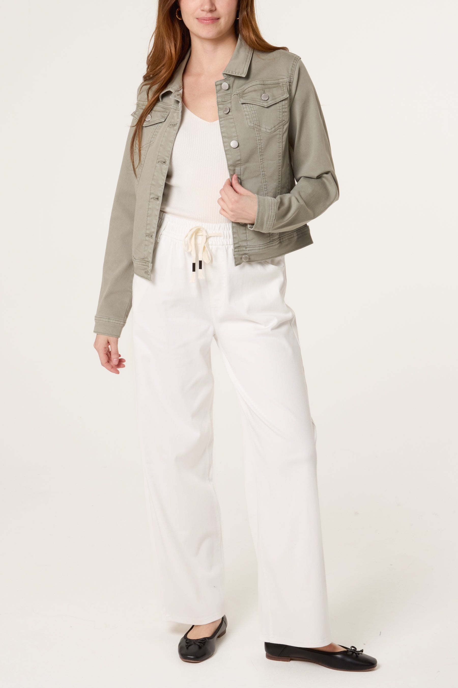 Stretch Khaki Denim Jacket