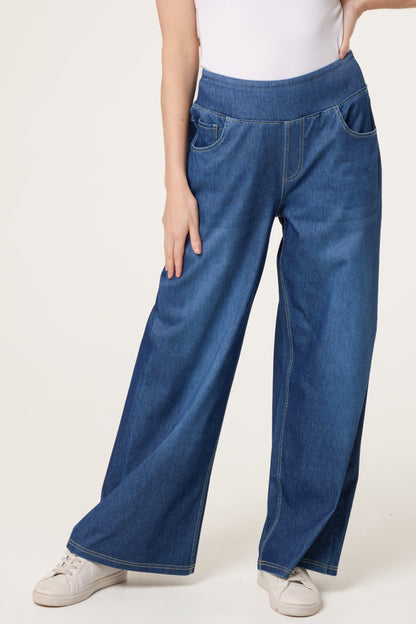 Wide Waistband & Wide Leg Jeans