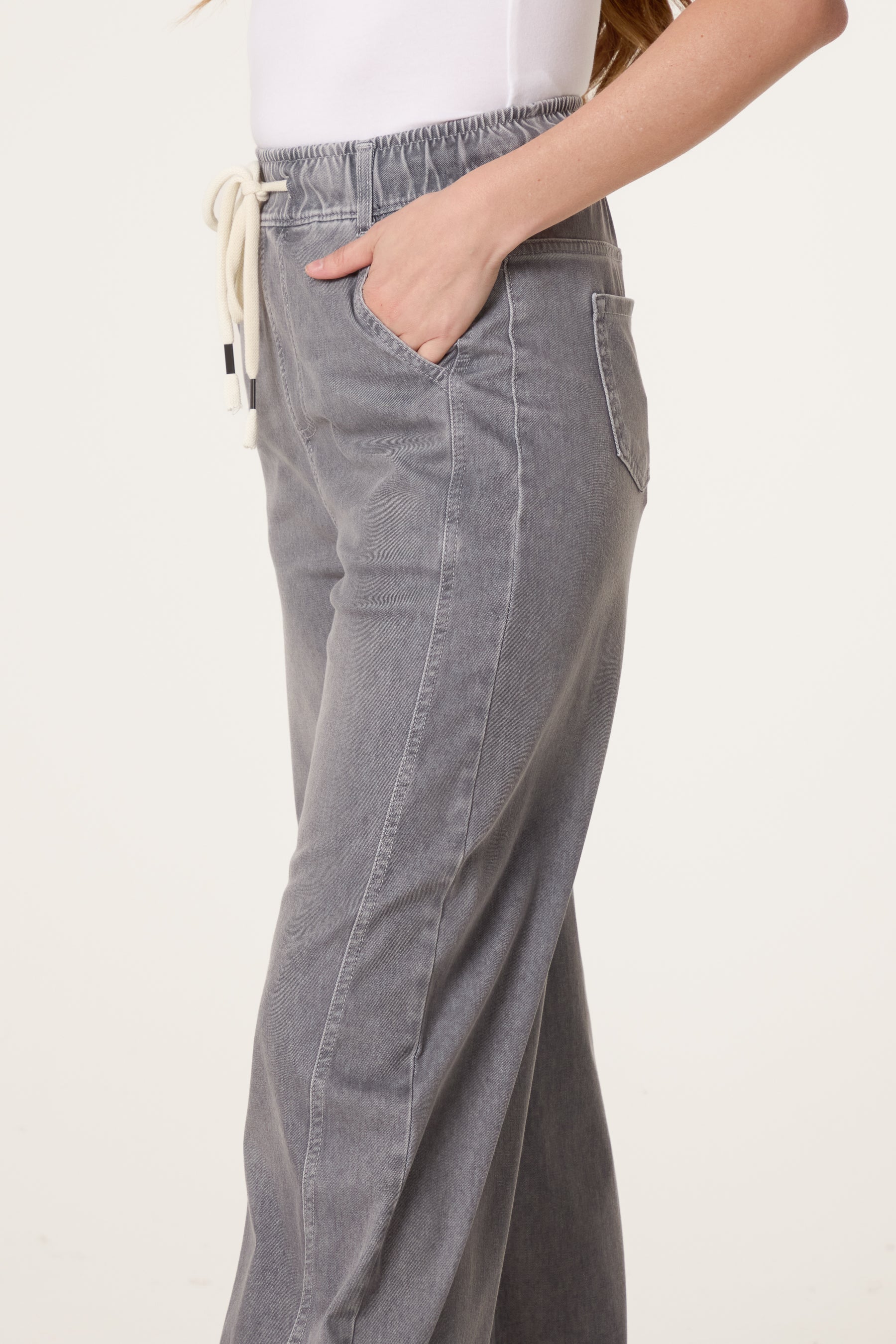 Seam Detail Wide Leg Jeans