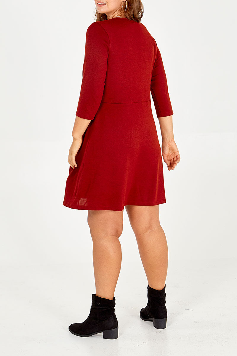 Curve Wrap Front Button Down Dress