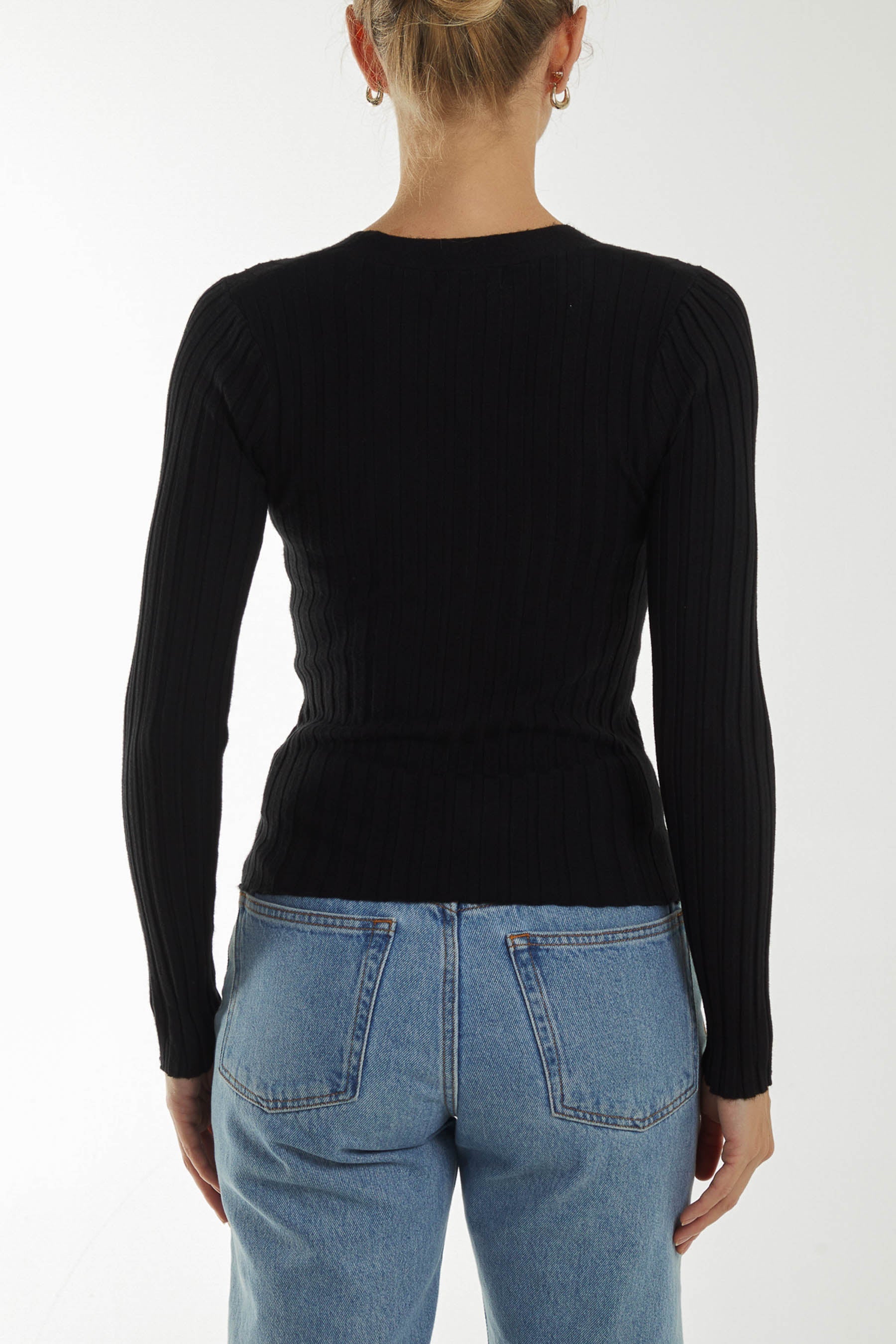 Basic Rib Knit Crop Cardigan