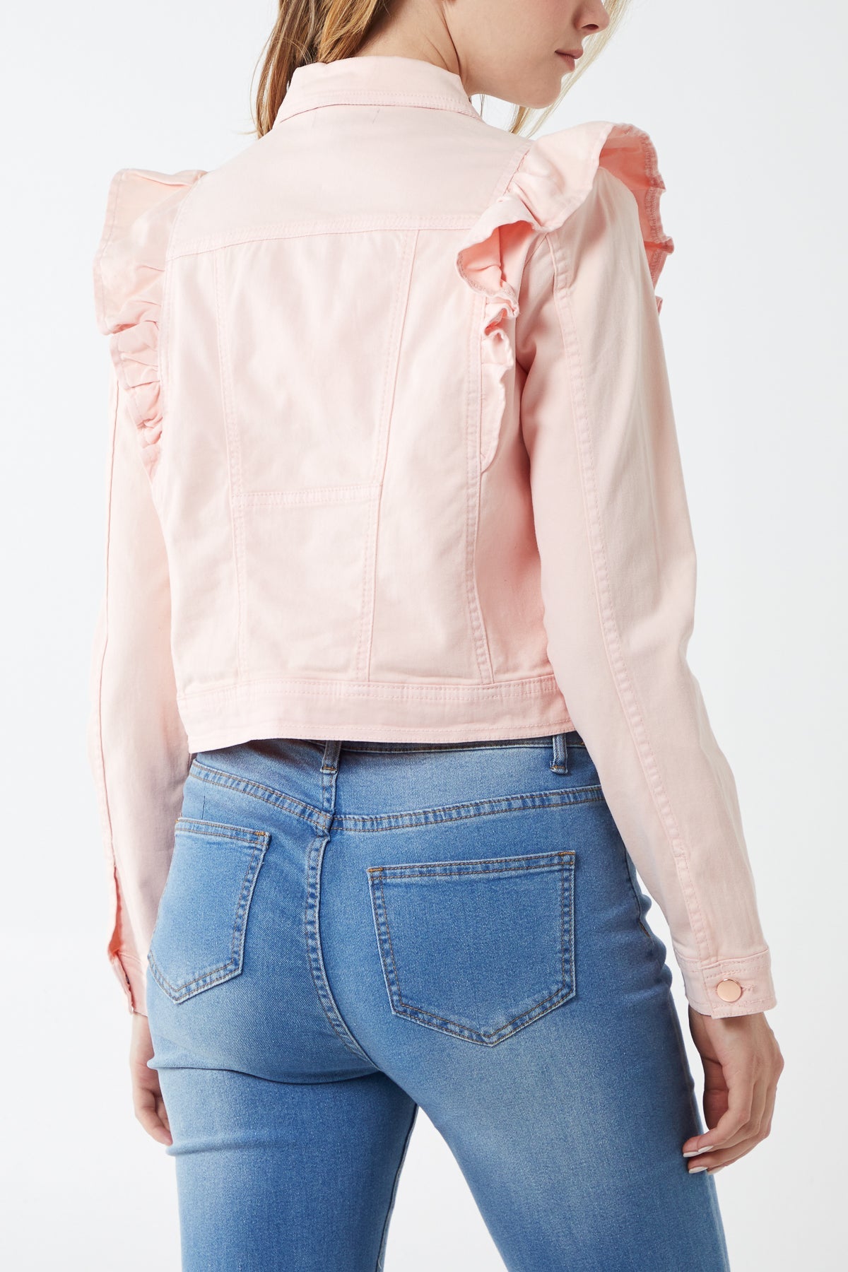 Frill Shoulder Denim Jacket