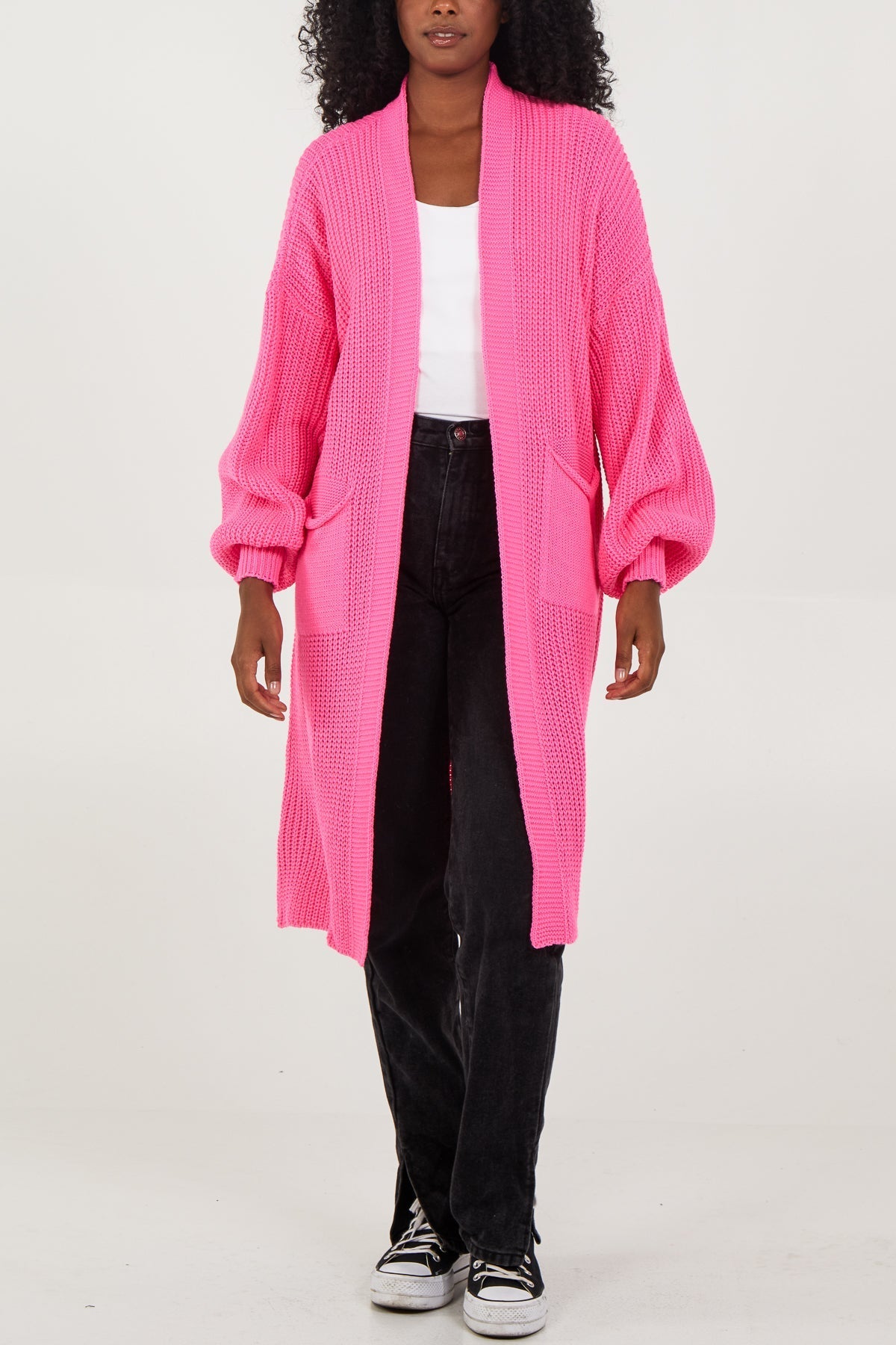 Edge To Edge Knitted Long Cardigan