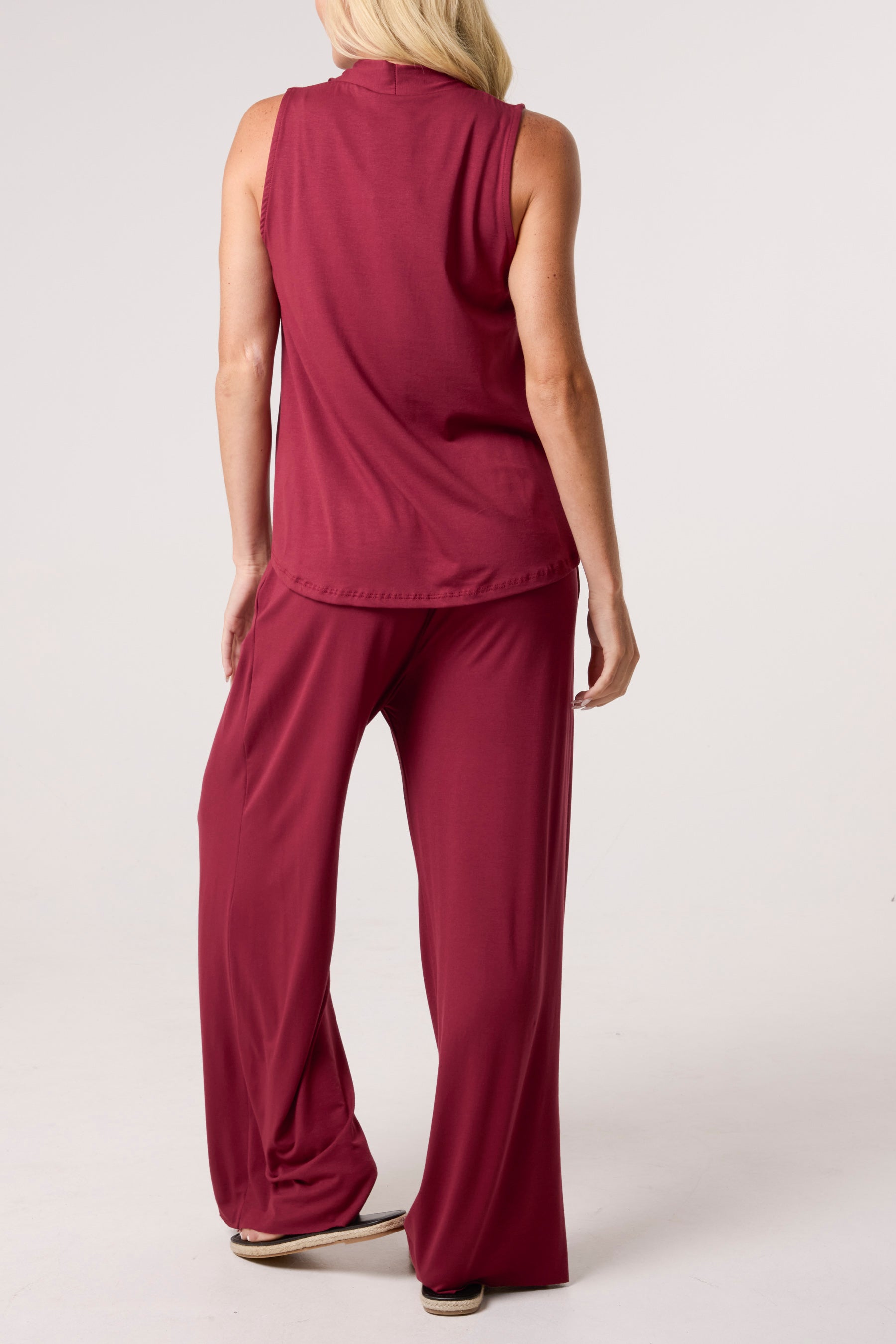 Stretch Jersey Vest & Wide Leg Trouser Set