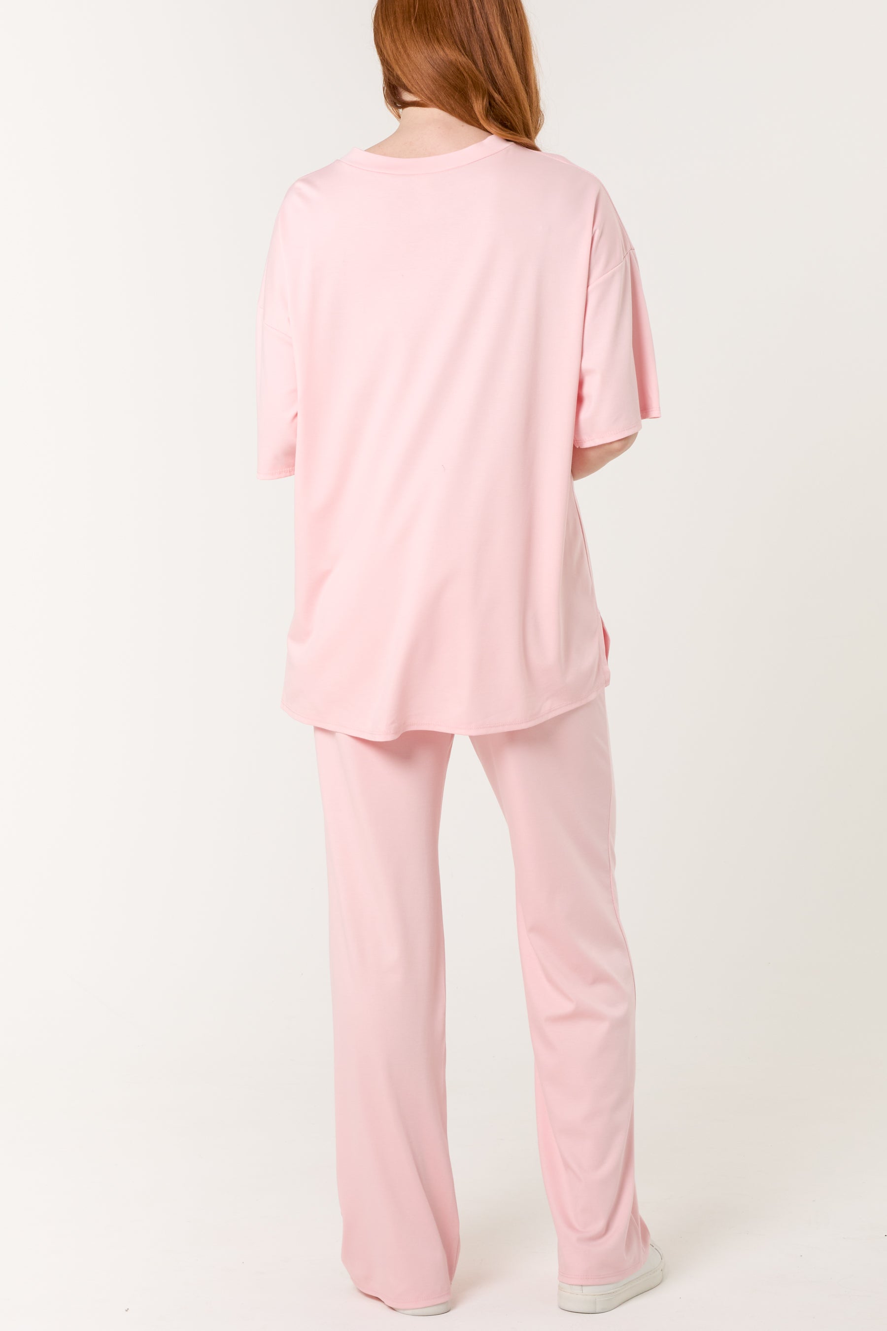 Short Sleeve Top Crease Trouser Set