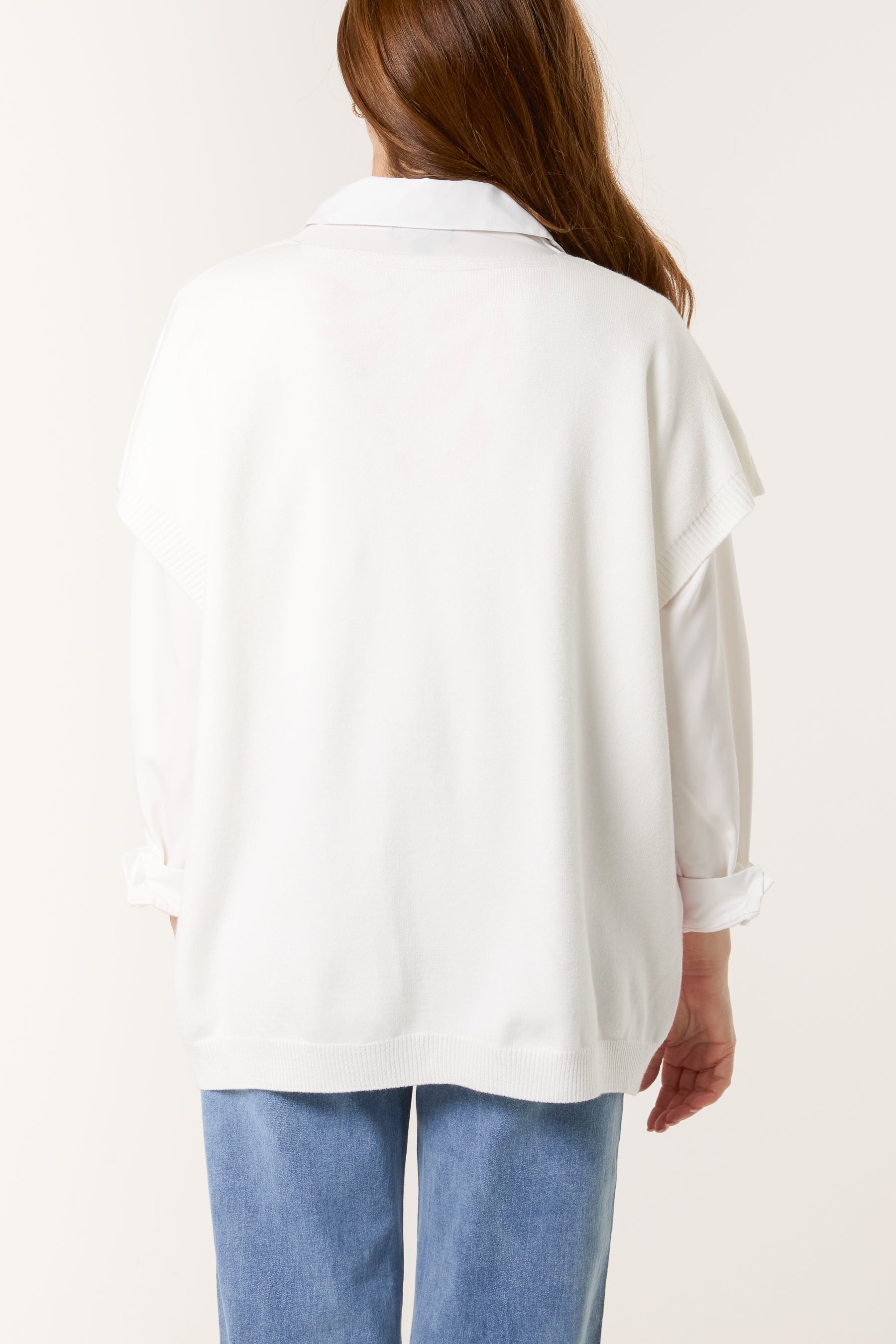 V-Neck Floral Knitted Vest