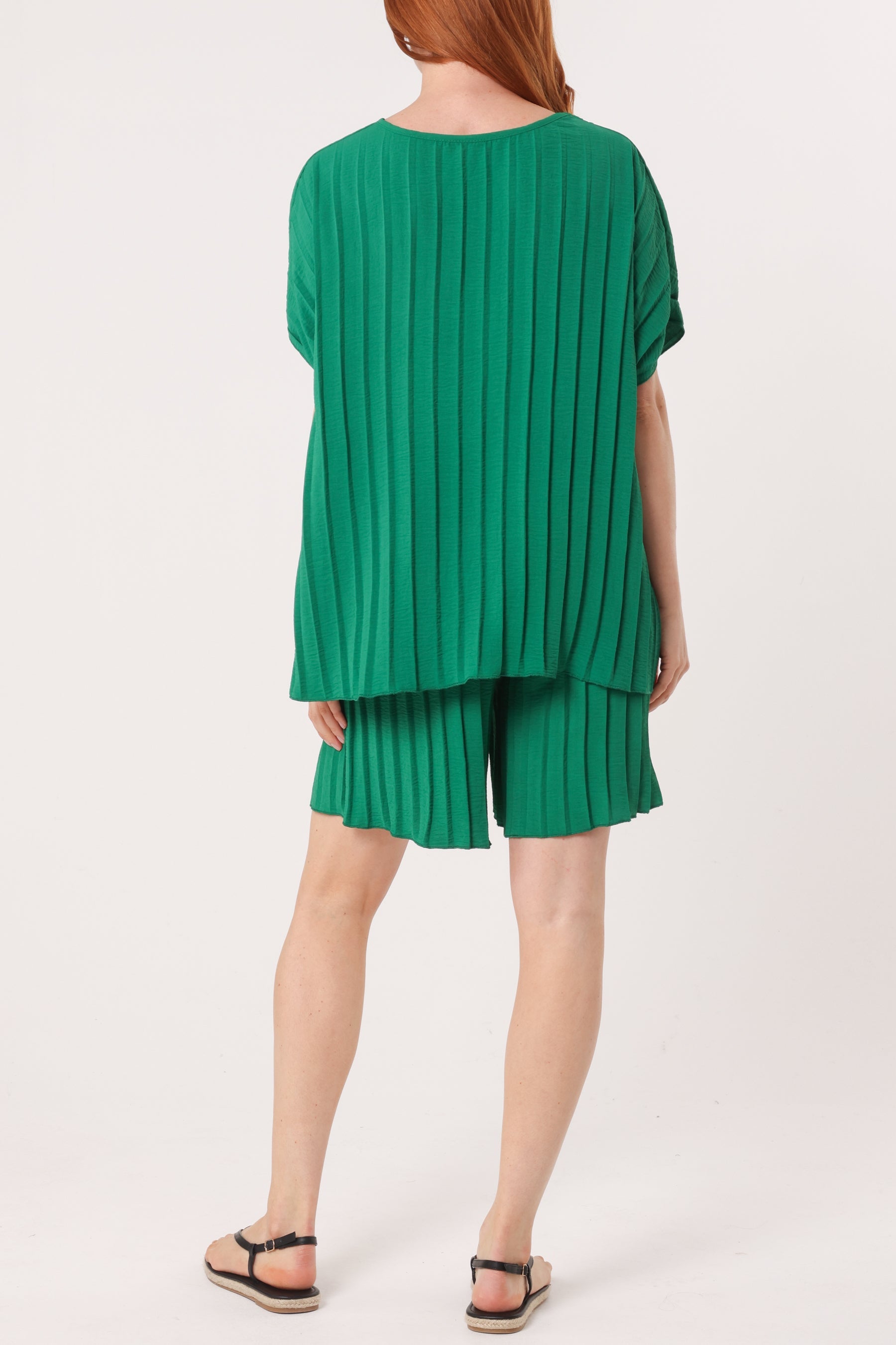 Pleated Top & Bermuda Co-Ord Set