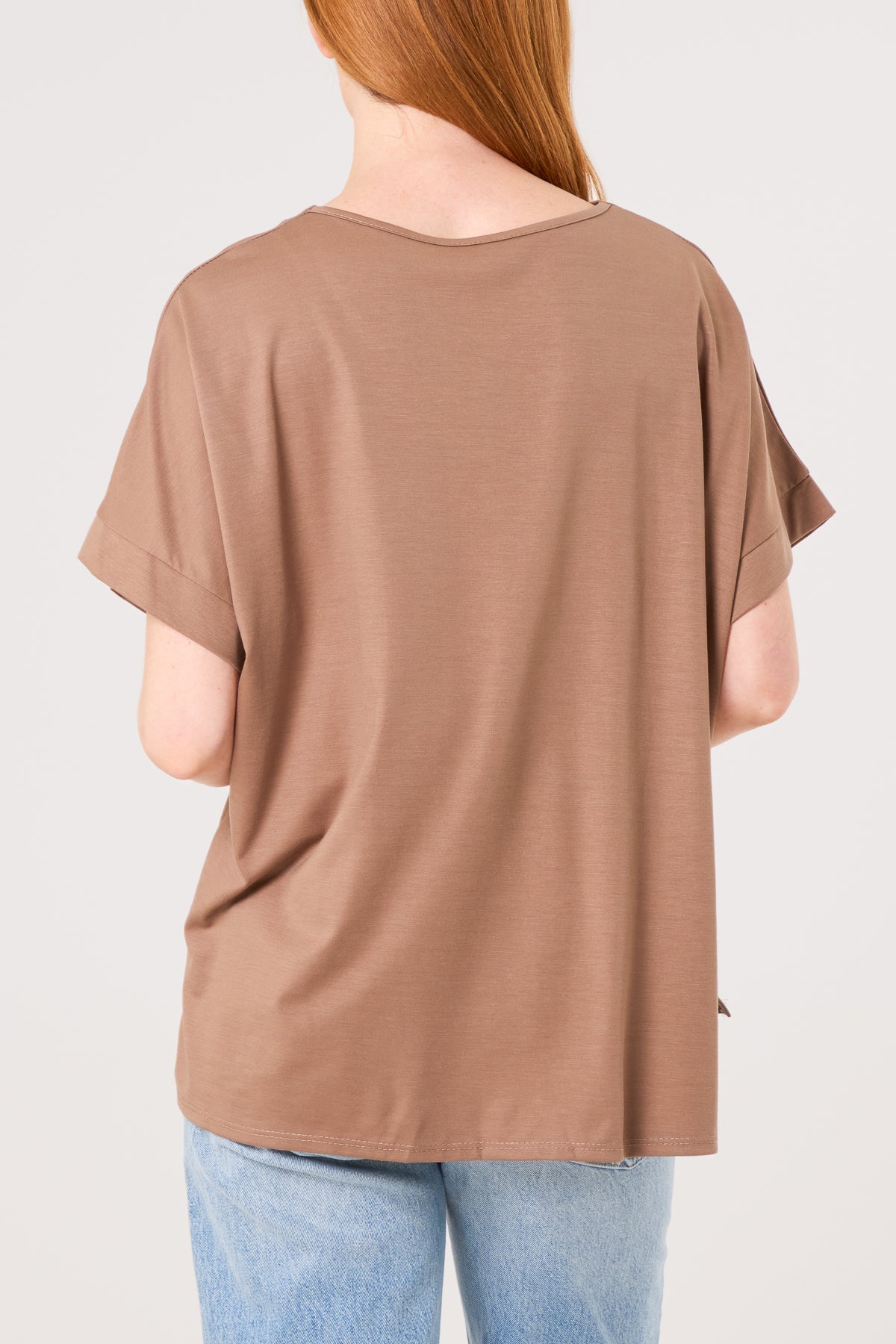 V-Neck Short Sleeve Jersey T-Shirt