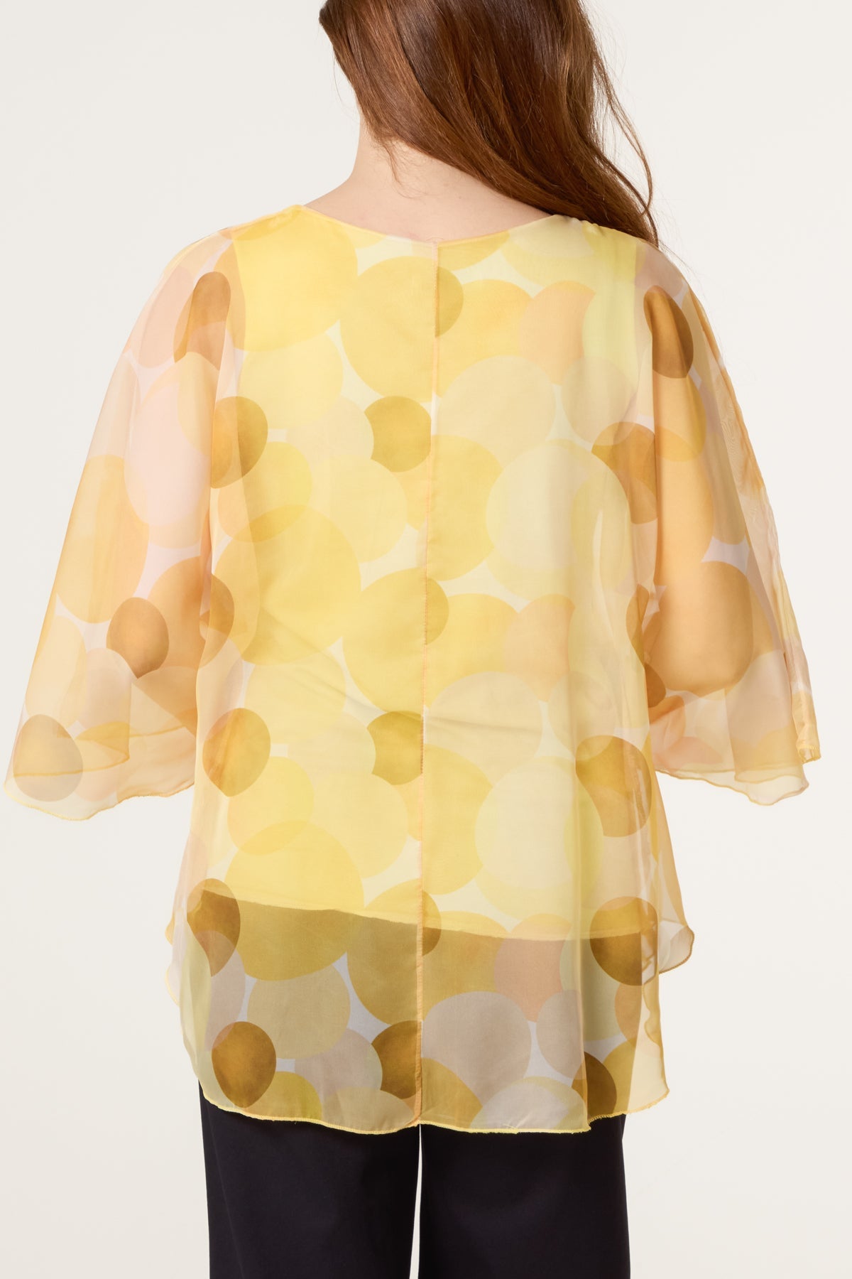 Scoop Neck Circles Print Blouse