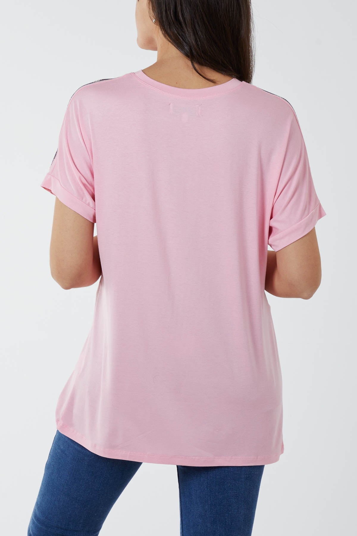 Diamante Shoulder Trim Detail T-Shirt
