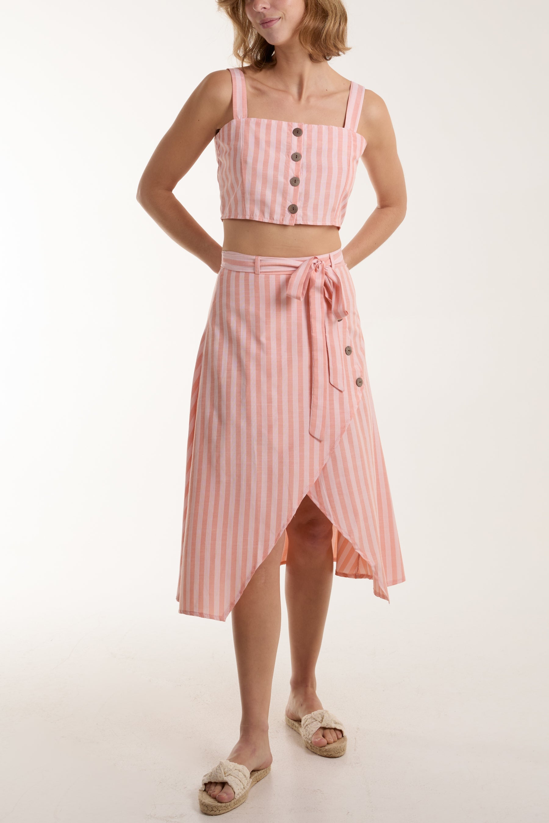 Asymetric Button Through Skirt and Top Set