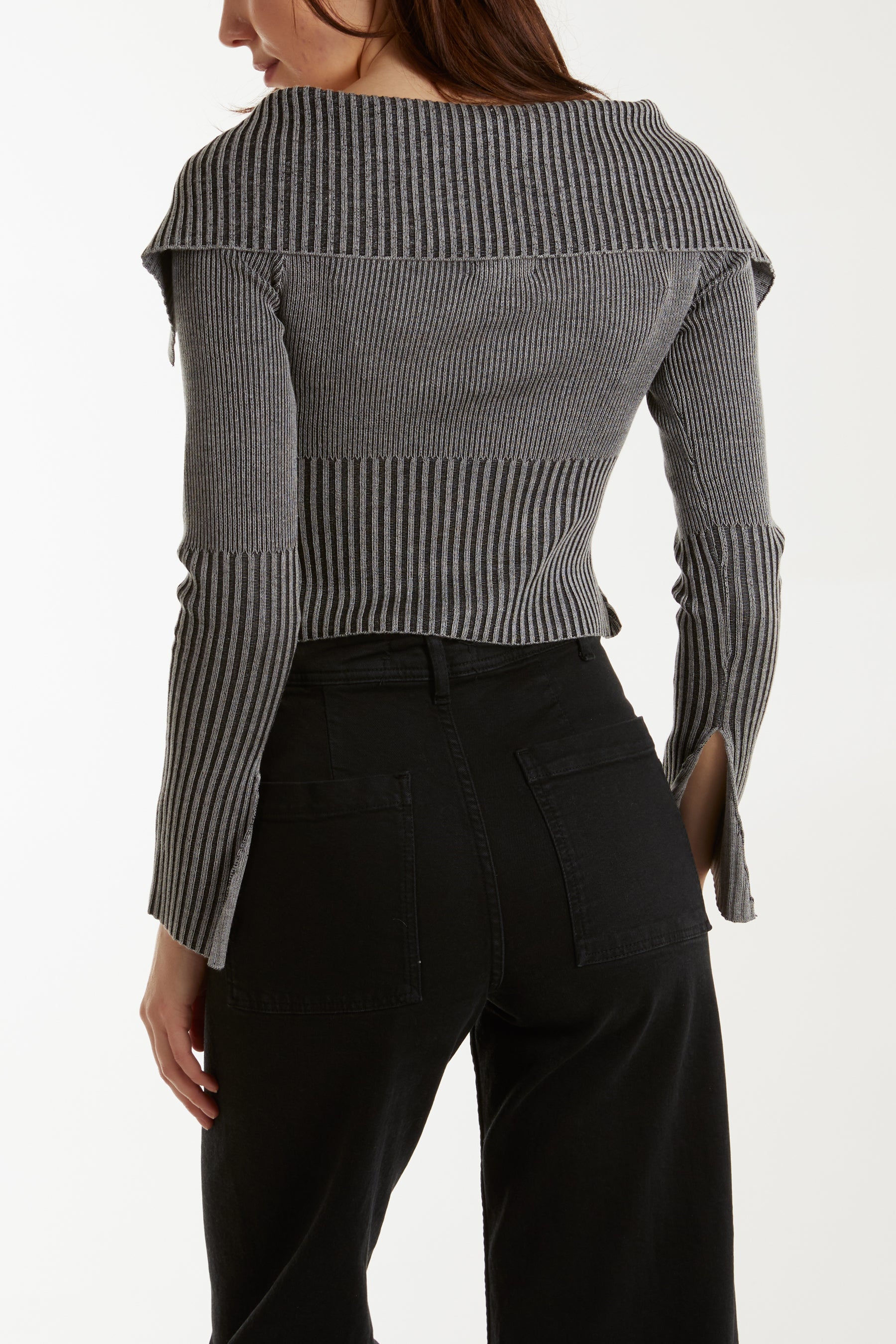 Washed Rib Fold-Over Cardigan