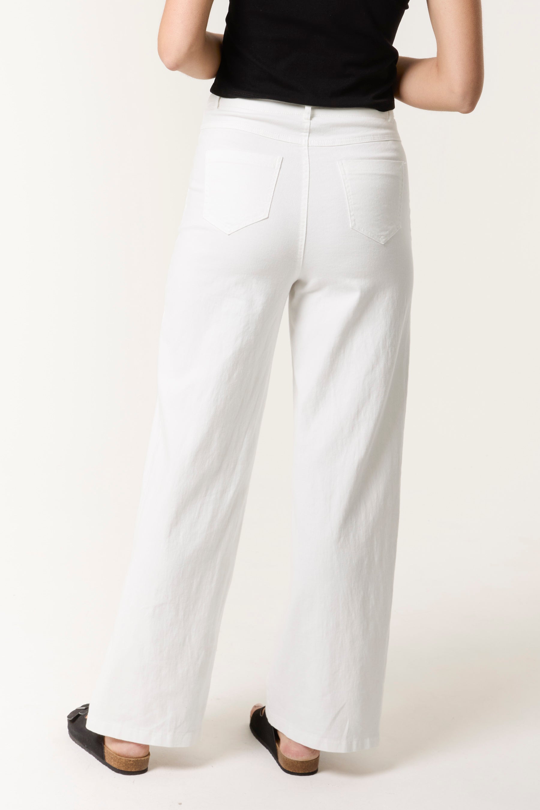 Plain Wide Leg Jean Trousers