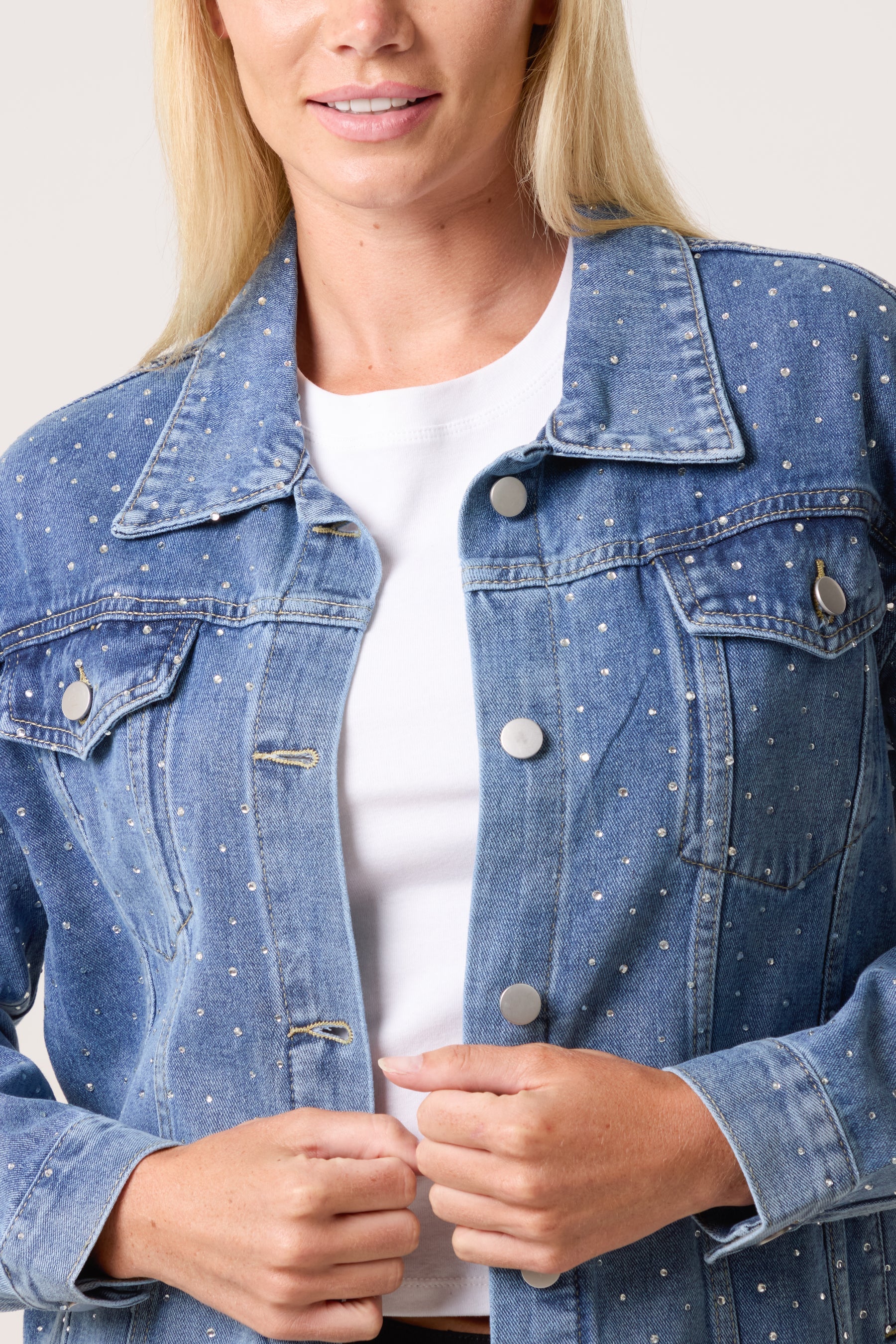 Diamante Embellished Denim Jacket