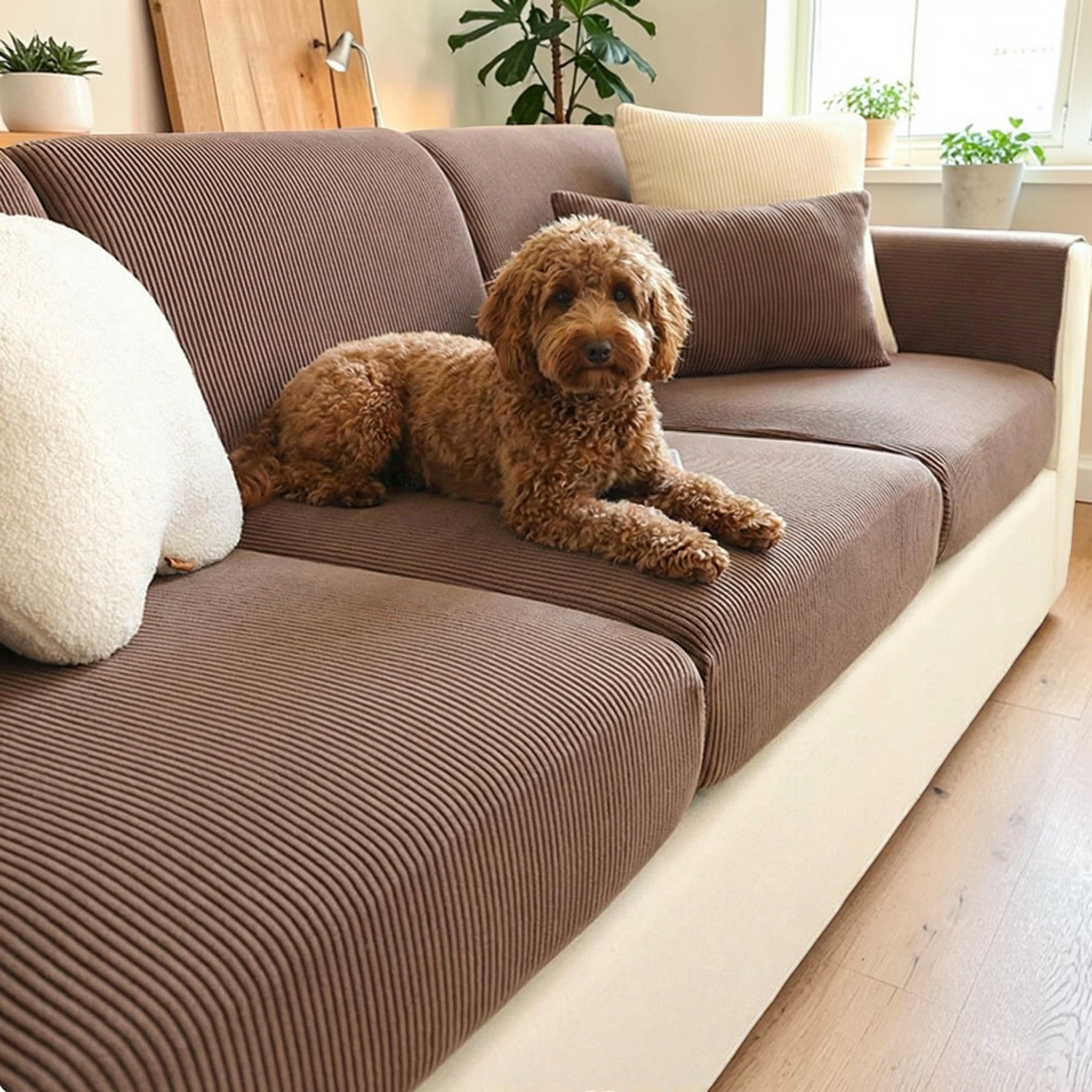 Sofa refreshed with a Meave cover