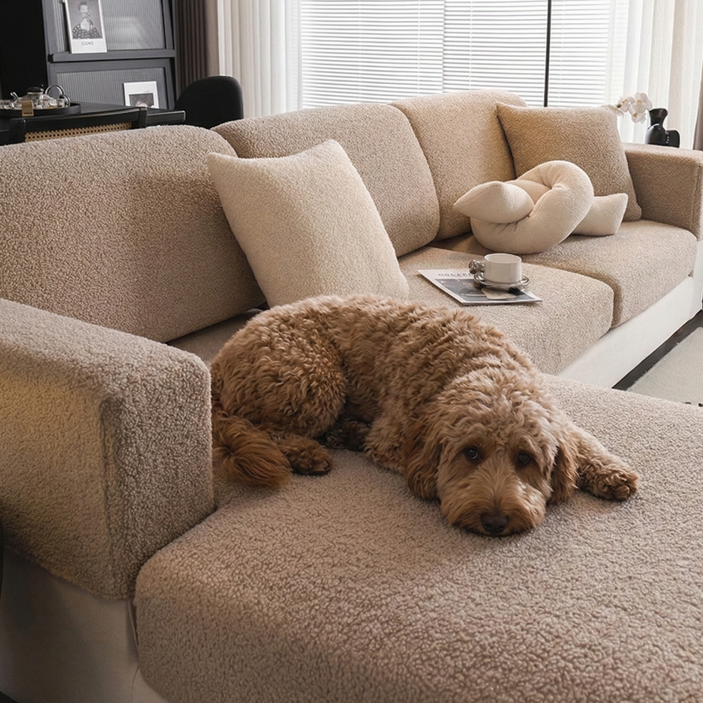 Yrsa - Teddy Stretch Sofa Cover for Individual Cushions