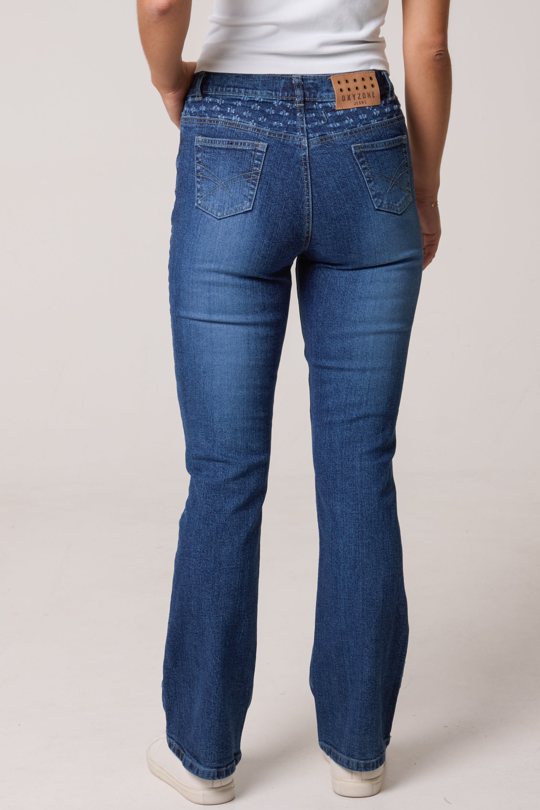 Distressed Flower Side Jeans