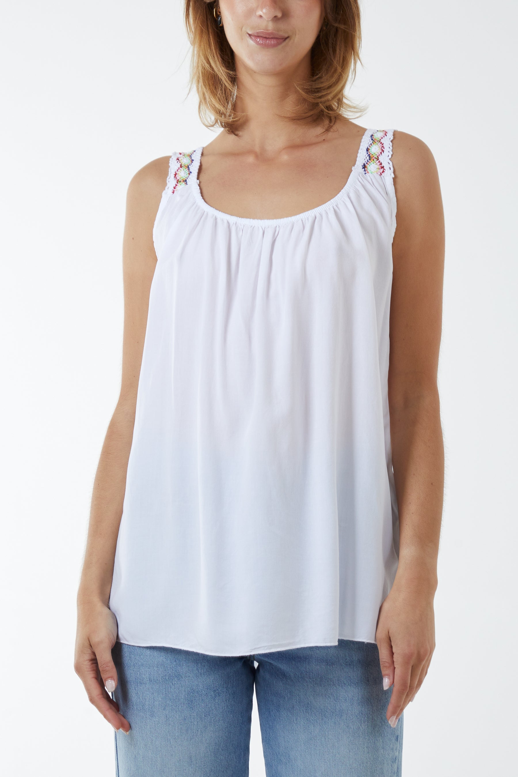 Sleeveless Top with Crochet Detail