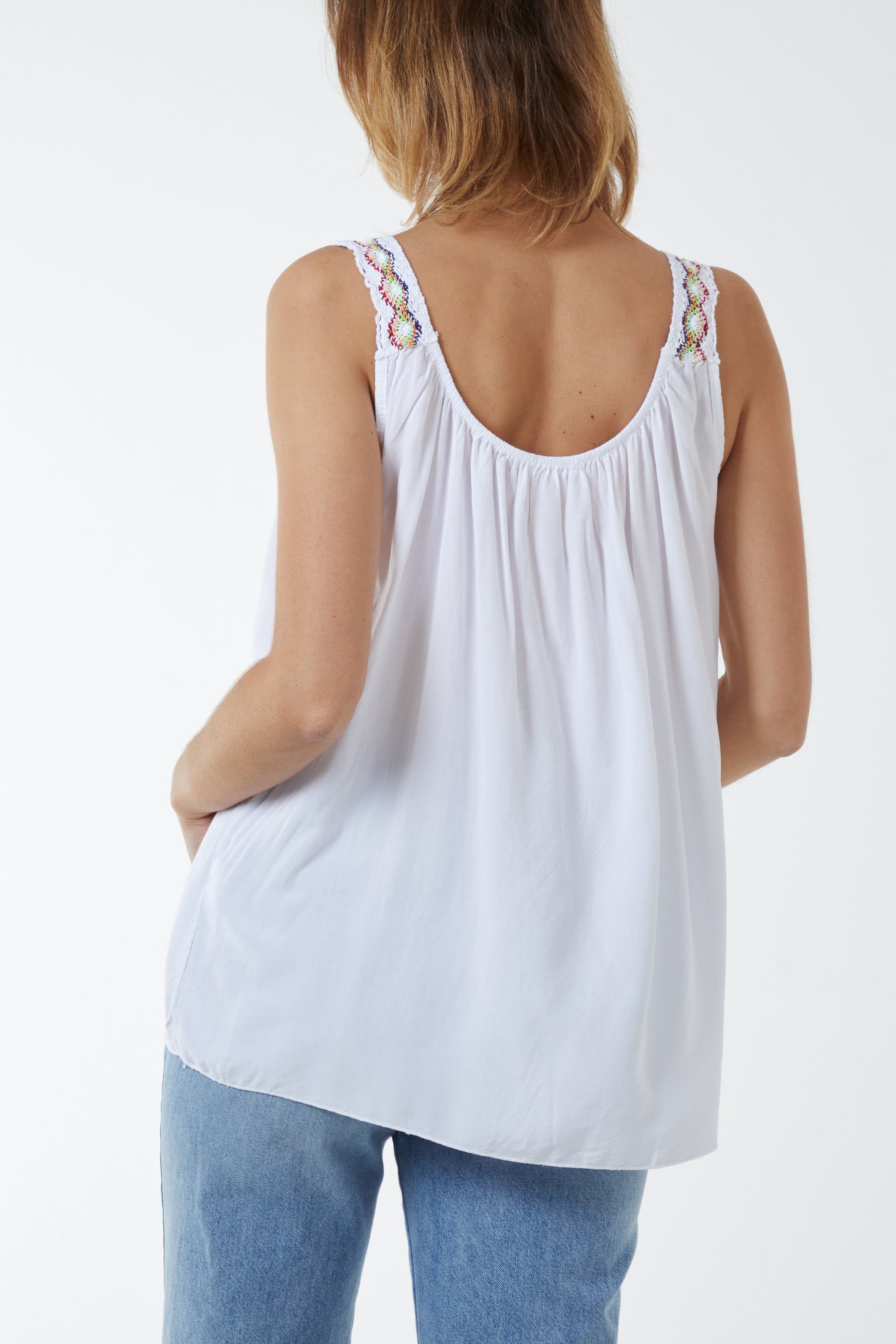 Sleeveless Top with Crochet Detail